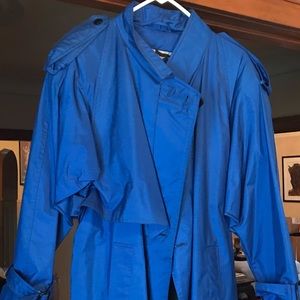 Bright blue trench coat